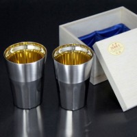Silky tumbler M (24-carat gold) Paulownia wooden box
