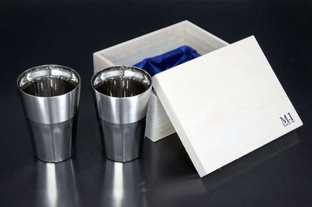 Silky tumbler M Two-piece set (Paulownia wooden box)