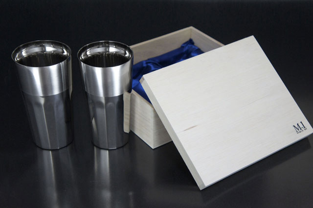 Silky tumbler L Two-piece set (Paulownia wooden box)