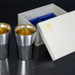 Silky tumbler M (24-carat gold) Paulownia wooden box