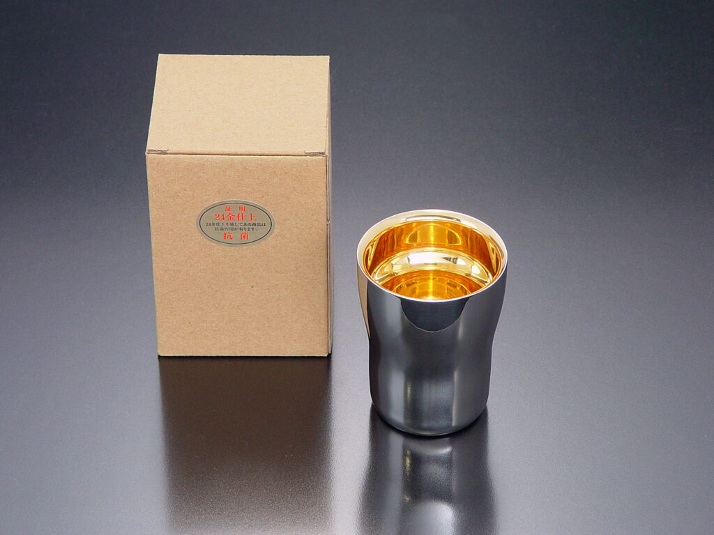 フリーカップ　(24金仕上げ)　茶色紙箱